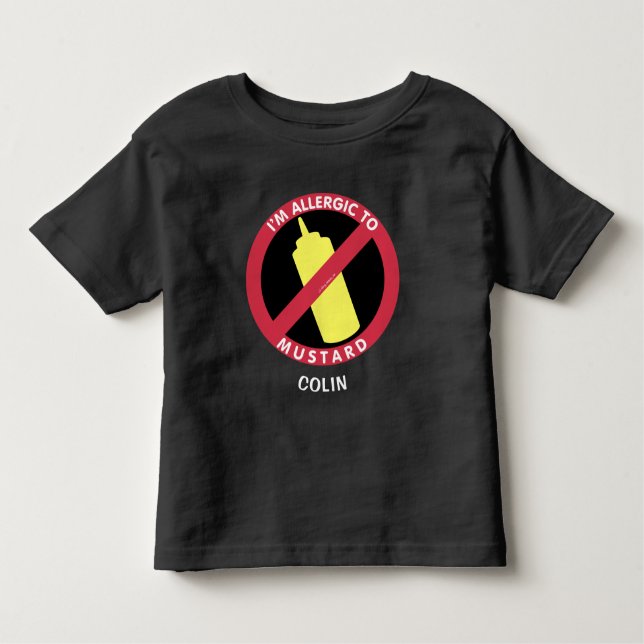 T-shirt Pour Les Tous Petits Allergie À La Mustard Enfants Allergie Personnalis (Devant)