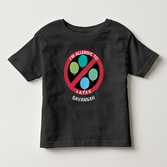 T-shirt Pour Les Tous Petits Allergie À Latex Enfants Allergie Personnalisée (Devant)