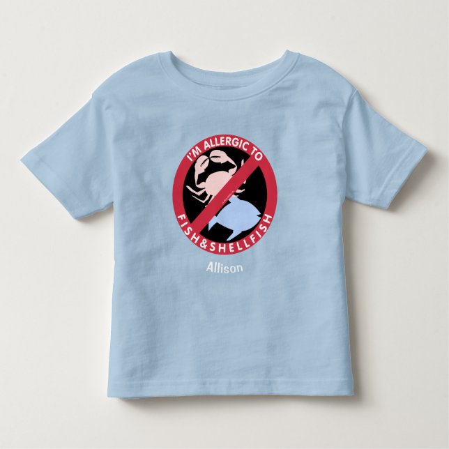 T-shirt Pour Les Tous Petits Allergie Au Poisson Coquillages Allergie Personnal (Devant)