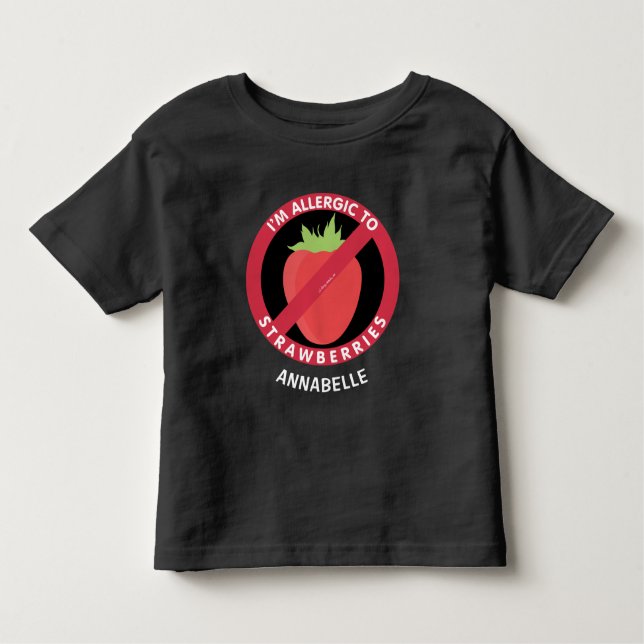T-shirt Pour Les Tous Petits Allergie Aux Fraises Enfants Allergie Personnalisé (Devant)