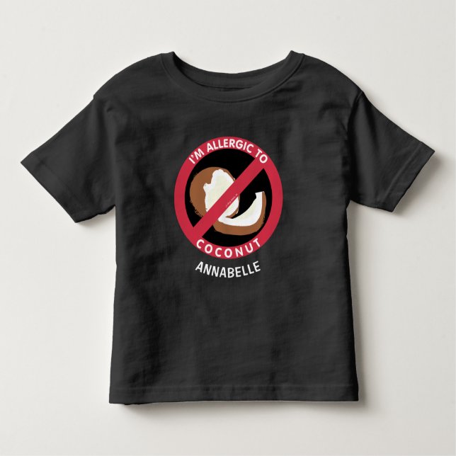 T-shirt Pour Les Tous Petits Allergique à la noix de coco badine l'allergie (Devant)