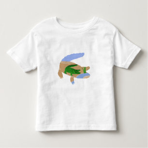 T-shirt Pour Les Tous Petits Alligator Green Whimsical Cartoon Art