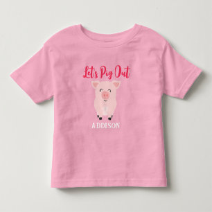 T-shirt Pour Les Tous Petits Allons Nous Empiffrer de Cochons Filles Animaux de