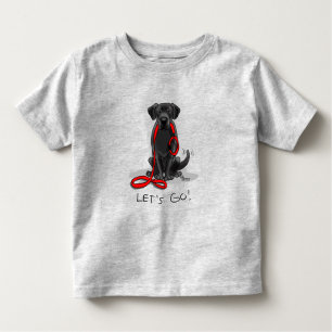 T-shirt Pour Les Tous Petits Allons-y ! Black Labrador Retriever - mignon chien