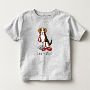 T-shirt Pour Les Tous Petits Allons-y ! (marche) Chien Beagle (tri couleur 3) M