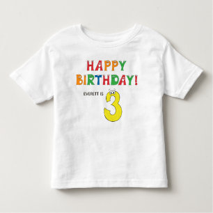 T-shirt Pour Les Tous Petits Alphabet coloré 3e anniversaire avec prénom