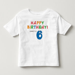 T-shirt Pour Les Tous Petits Alphabet coloré pour 6ème anniversaire avec prénom
