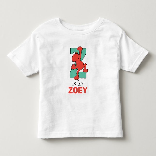 T-shirt Pour Les Tous Petits Alphabet d'Elmo | Z sarcelle (Devant)
