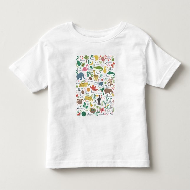 T-shirt Pour Les Tous Petits Alphabet tropical pour enfants (Devant)