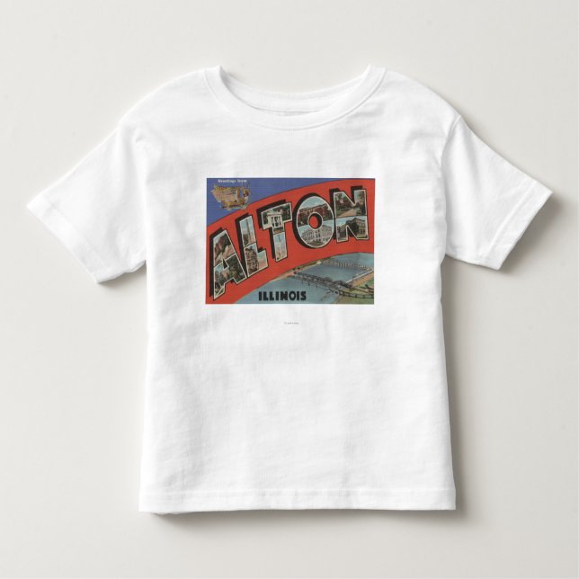 T-shirt Pour Les Tous Petits Alton, lettre ScenesAlton, IL d'IllinoisLarge (Devant)
