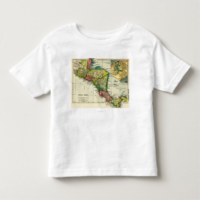 T-shirt Pour Les Tous Petits AmericaPanoramic central MapCentral Amérique (Devant)
