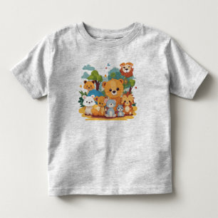 T-shirt Pour Les Tous Petits Amis Animaux Mignons et Enjoués Jersey Fin pour To