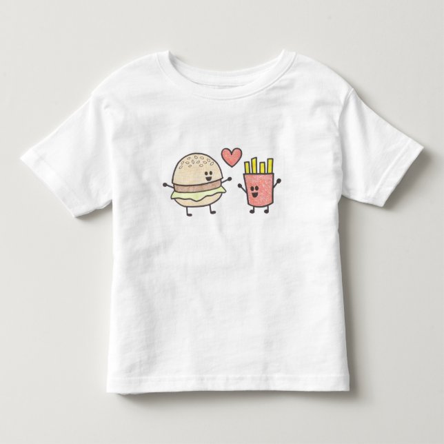T-shirt Pour Les Tous Petits Amis d'aliments de préparation rapide (Devant)