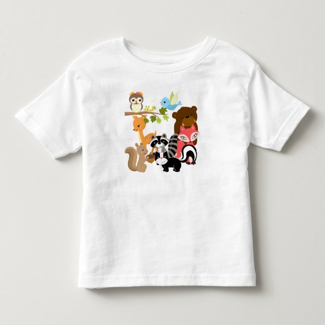 T-shirt Pour Les Tous Petits Amis de forêt (Devant)