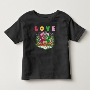 T-SHIRT POUR LES TOUS PETITS AMOUR COLORÉ JOLIMENT CUTE OWLS ADORABLES