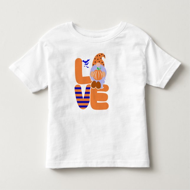 T-shirt Pour Les Tous Petits Amour mignon, Citrouille Imprimer Halloween Gnomes (Devant)