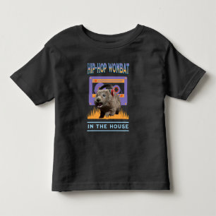T-shirt Pour Les Tous Petits Amoureux de musique Hip-Hop Wombat drôle avec casq