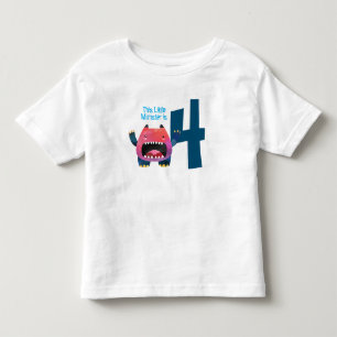 T-shirt Pour Les Tous Petits Amusant coloré Mon petit monstre est quatre