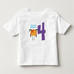 T-shirt Pour Les Tous Petits Amusant coloré Mon petit monstre est quatre