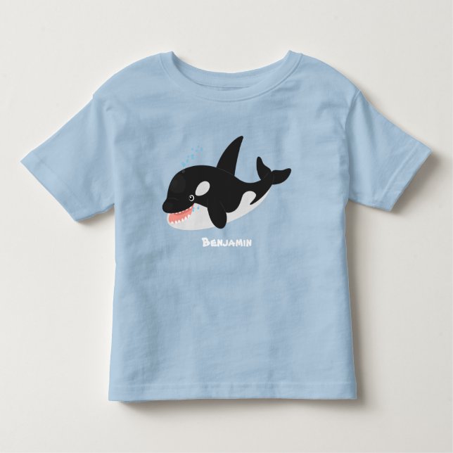T-shirt Pour Les Tous Petits Amusante baleine orque mignonne dessin animé (Devant)
