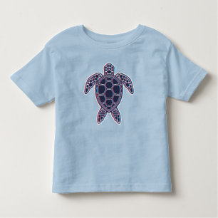 T-shirt Pour Les Tous Petits Anaglyphe Rouge Et Bleu 3D Effet Glitch Tortue de 