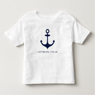 T-shirt Pour Les Tous Petits Ancre nautique personnalisée de bleu marine