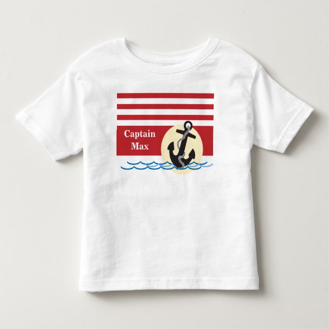 T-shirt Pour Les Tous Petits Ancre, Sun et eau personnalisés (Devant)