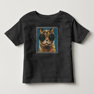 T-shirt Pour Les Tous Petits Animal pimpant   Kitty dans des lunettes de soleil
