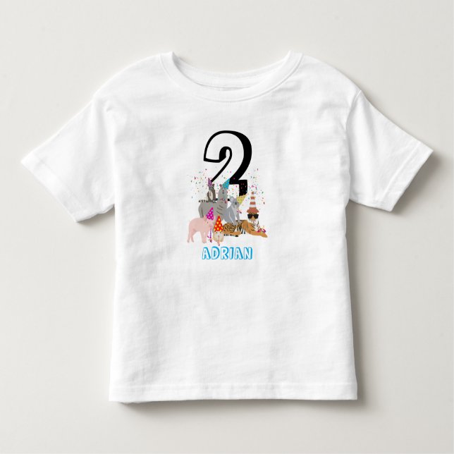 T-shirt Pour Les Tous Petits Animaux - Animaux Anniversaire Garçon Fille (Devant)