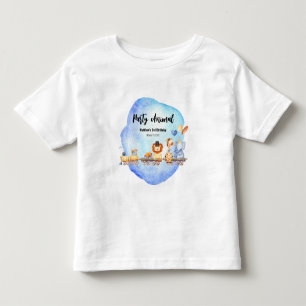 T-shirt Pour Les Tous Petits Animaux de fête dans le train Fête d'anniversaire 