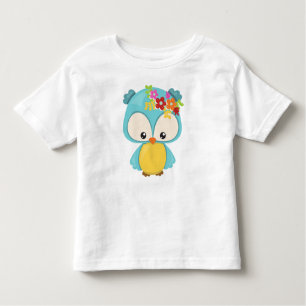 T-shirt Pour Les Tous Petits Animaux de printemps, Chouette mignonne, Petite ch