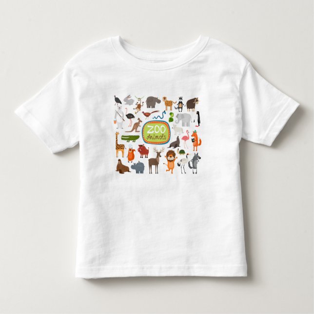T-shirt Pour Les Tous Petits Animaux de zoo (Devant)