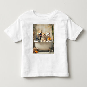 T-shirt Pour Les Tous Petits Animaux drôles dans la baignoire