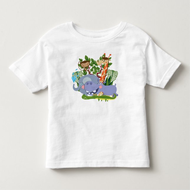 T-shirt Pour Les Tous Petits Animaux mignons de safari (Devant)