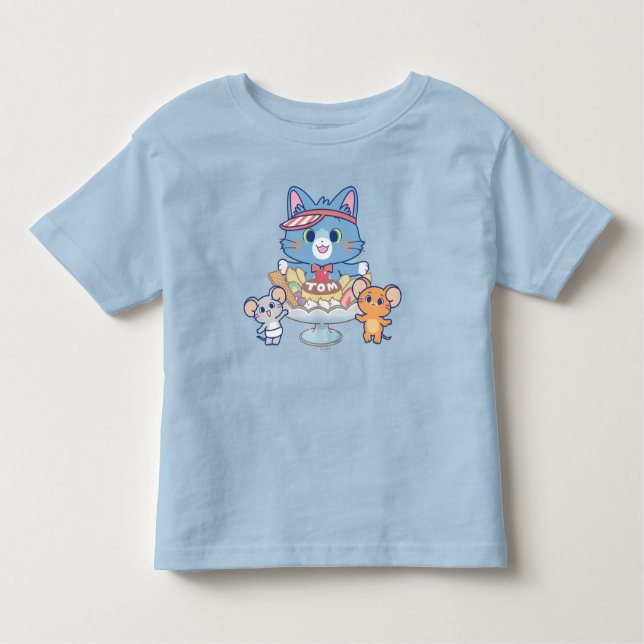 T-shirt Pour Les Tous Petits Anime Tom, Jerry et Tuffy Dessert Parlor (Devant)