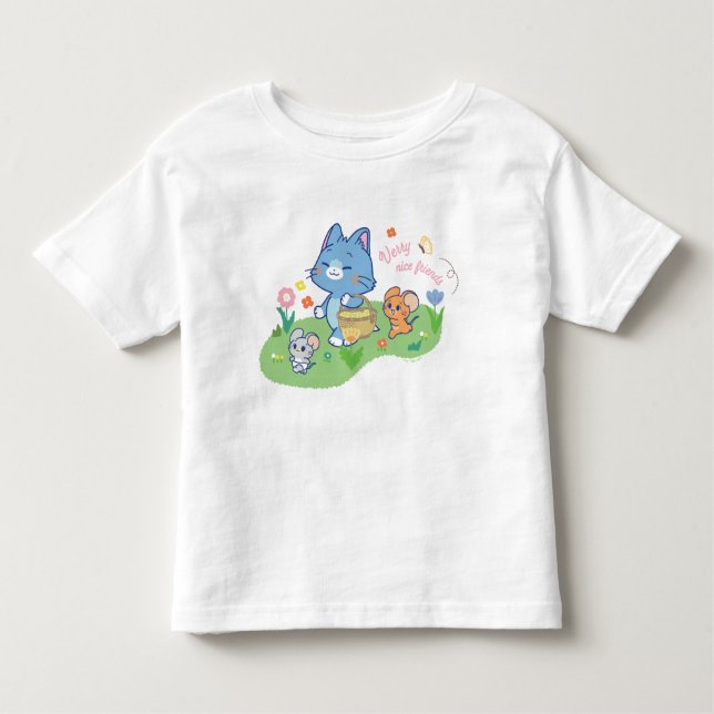 T-shirt Pour Les Tous Petits Anime Tom, Jerry et Tuffy Picnic (Devant)