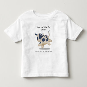 T-shirt Pour Les Tous Petits Année du bœuf Cadeau souvenir mignon de l'animal d
