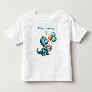 T-shirt Pour Les Tous Petits Anniversaire Boy Dinosaur Nom et âge