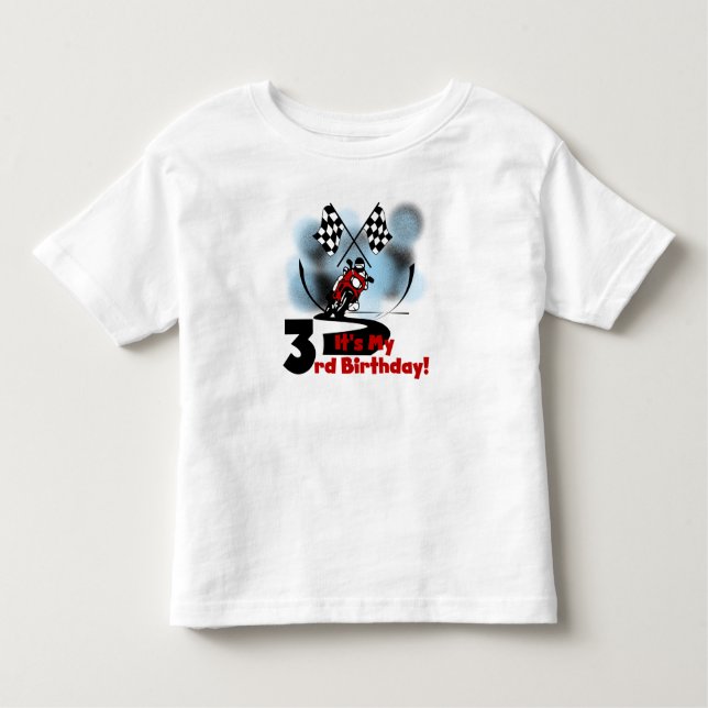 T-shirt Pour Les Tous Petits Anniversaire de emballage de moto 3ème (Devant)