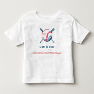 T-shirt Pour Les Tous Petits Anniversaire de enfant de baseball rouge de la Mar