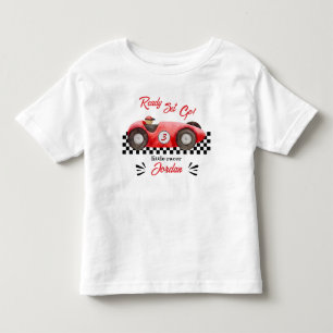 T-shirt Pour Les Tous Petits Anniversaire de tout âge Rouge Voiture de course À