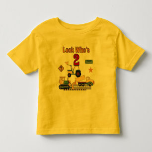 T-shirt Pour Les Tous Petits Anniversaire de véhicules de construction 2ème