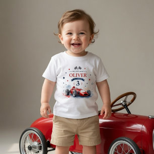 T-shirt Pour Les Tous Petits Anniversaire de voiture de course de Formule vinta