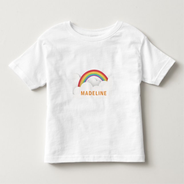 T-shirt Pour Les Tous Petits Anniversaire des nuages arc-en-ciel (Devant)
