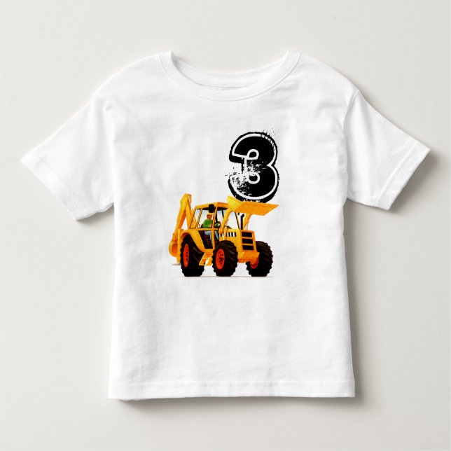 T-shirt Pour Les Tous Petits Anniversaire du bêcheur jaune fait sur commande de (Devant)