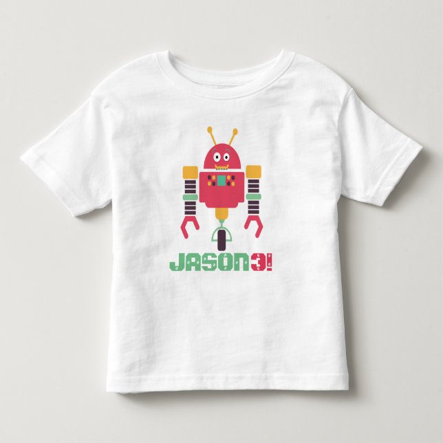 T-shirt Pour Les Tous Petits Anniversaire du robot (Devant)