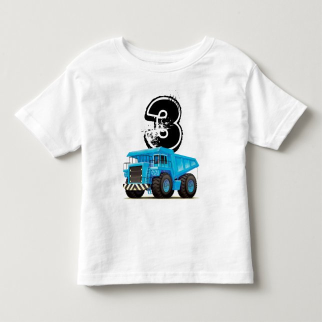 T-shirt Pour Les Tous Petits Anniversaire fait sur commande de camion de (Devant)