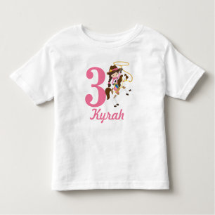 T-shirt Pour Les Tous Petits Anniversaire fait sur commande de cow-girl de nom