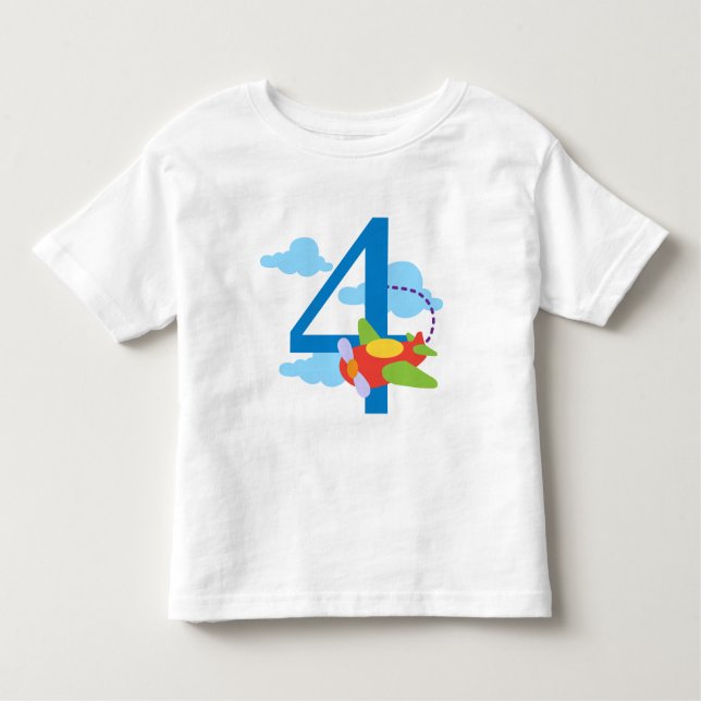 T-shirt Pour Les Tous Petits anniversaire familius.png de 4 avions (Devant)