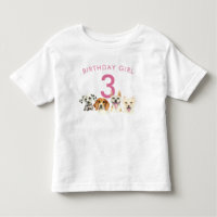 Anniversaire fille aquarelle Chiens de chiot